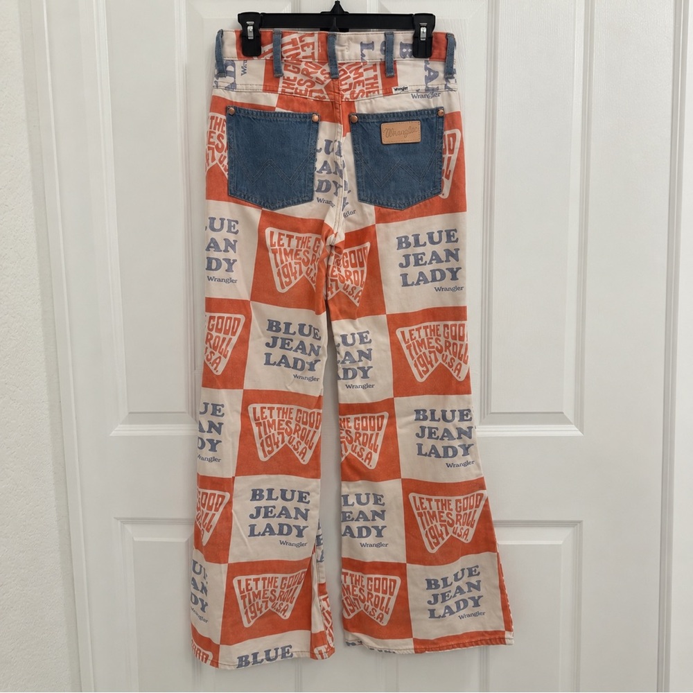 Wrangler Wanderer 622 Blue Jean Lady High Rise Flare Jeans 26x32 Rare - Picture 3 of 4